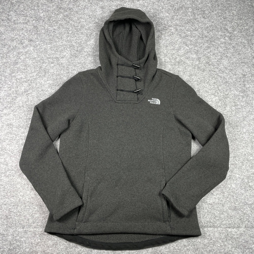 The North Face Pullover Hoodie Womens M Gray Crescent Toggle Fleece NF0A33RB